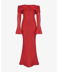 House Of Cb - Belle Off-Shoulder Lace Maxi Dress - Lyst