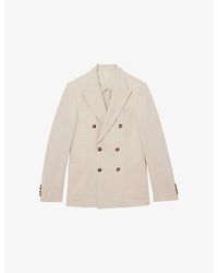 Reiss - Manci Double-Breasted Woven Blazer - Lyst