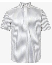 Beams Plus - Stripe-print Short-sleeve Cotton Shirt X - Lyst