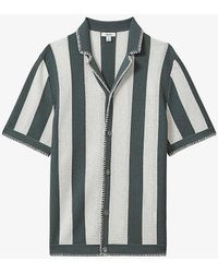 Reiss - Naxos Striped Knitted Shirt - Lyst