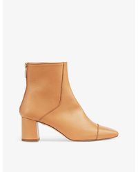 LK Bennett - Maxine Topstitched Leather Heeled Ankle Boots - Lyst
