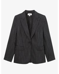 Reiss - Derby Single-Breasted Wool-Blend Blazer - Lyst