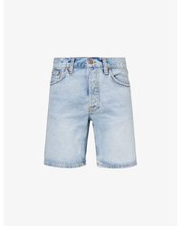 Nudie Jeans - Seth Brand-patch Regular-fit Denim Shorts - Lyst