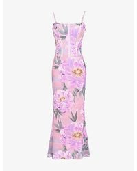 House Of Cb - Antonina Corset Lace Maxi Dress - Lyst