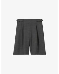 Claudie Pierlot - Pleated Bermuda Wool-Blend Shorts - Lyst
