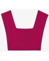 Ted Baker - Brenha Cropped Stretch-knit Top - Lyst