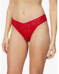 Hanky Panky - Womens Red Signature Original-rise Stretch-jersey Thong 1 Size - Lyst