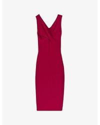 Ted Baker - Mikella Wrap-front Stretch-knit Midi Dress - Lyst