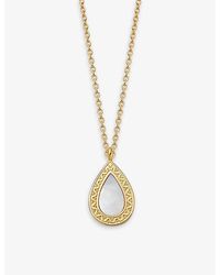 Astley Clarke - Polaris Pear 18ct Yellow Gold-plated Vermeil Sterling-silver And Pearl Locket Necklace - Lyst