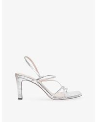 Sandro - Strappy Block-Heel Leather Sandals - Lyst