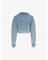 GOOD AMERICAN - Jeanius Cropped Cotton-jersey Hoody X - Lyst