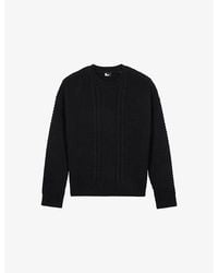 The Kooples - Textured Round-Neck Stretch-Wool Jumper - Lyst