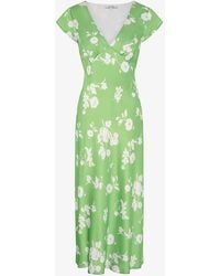 OMNES - Woolf Floral-print Short-sleeve Recycled-polyester Midi Dress - Lyst