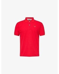 COMME DES GARÇONS PLAY - Heart-Appliqué Regular-Fit Cotton Piqué Polo Shirt - Lyst