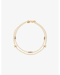 Astrid & Miyu - Starfish Double Chain-Plated Sterling- And Cubic Zirconia Bracelet - Lyst