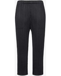 Pleats Please Issey Miyake - Pleated Straight-leg Mid-rise Knitted Trousers - Lyst