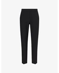 Emporio Armani - Logo-Plaque Straight-Leg Seersucker Trousers - Lyst