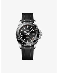 Longines - L3.790.4.56.9 Hydroconquest Gmt Stainless-Steel Automatic Watch - Lyst