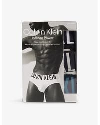 Calvin Klein - Intense Power Low-Rise Pack Of Three Cotton-Blend Stretch-Jersey Briefs - Lyst