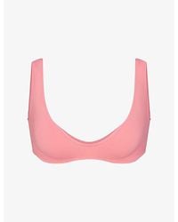 Skims - Signature Swim Plunge Bikini Top - Lyst