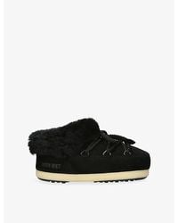Moon Boot - Evx Suede And Shearling Mules - Lyst