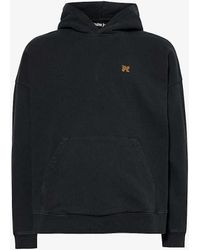 Palm Angels - foggy Branded-print Cotton-jersey Hoody X - Lyst