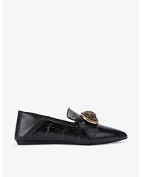 Kurt Geiger - Chelsea Eagle-Embellished Flat Patent-Leather Loafers - Lyst