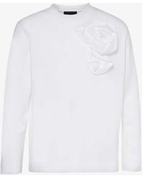 Simone Rocha - Floral-appliqué Crewneck Cotton-jersey T-shirt X - Lyst