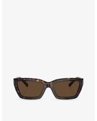 Tiffany & Co. - Tf4213 Rectangle-frame Tortoiseshell Acetate Sunglasses - Lyst
