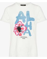 Weekend by Maxmara - Yen Graphic-print Cotton-jersey T-shirt - Lyst