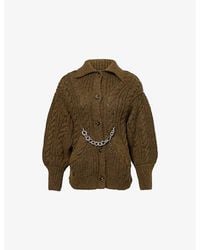 Simone Rocha - Chain-Embellished Cable Knitted Cardigan - Lyst