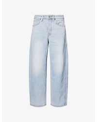 GOOD AMERICAN - Cropped Barrel-Leg Denim Jeans - Lyst