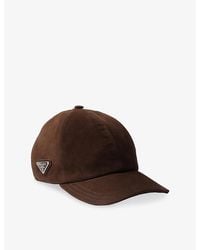 Prada - Logo-Plaque Suede Baseball Cap - Lyst