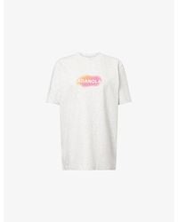 ADANOLA - Oversized Brand-Print Cotton-Jersey T-Shirt - Lyst
