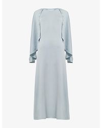 eem - Cape-Detail Woven Midi Dress - Lyst