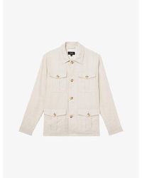 Reiss - Lotton Flap-Pocket Linen Safari Jacket - Lyst