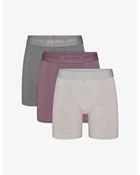 Skims - Logo Pack Of Three 3 Jersey Boxer Briefs - Lyst