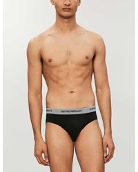 Emporio Armani - Pack Of Two Slim-fit Stretch-cotton Briefs X - Lyst