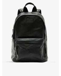 AllSaints - Carabiner Brand-patch Leather Backpack - Lyst