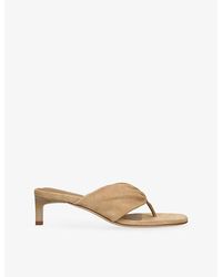 Dear Frances - Wrap Mid Suede Heeled Mules - Lyst