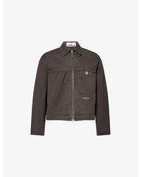 Stone Island - Batavia-Tc.I. Marina Slub Cotton Twill Jacket - Lyst