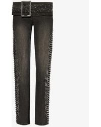 Jaded London - Studded Low-rise Bootcut-leg Jeans - Lyst