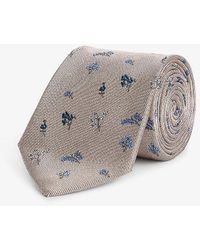 Paul Smith - Flower-embroidered Silk Tie - Lyst