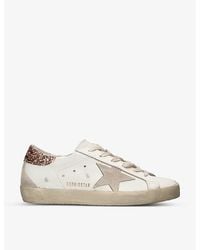 Golden Goose - Super Star 11471 Glitter Heel-Tab Leather Trainers - Lyst