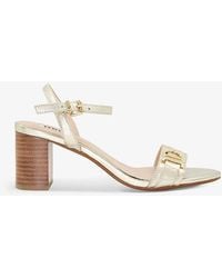 Dune - Leather Jessie Block-Heeled Leather Sandals - Lyst