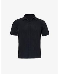 Homme Plissé Issey Miyake - Pleated Regular-fit Knitted Polo Shirt - Lyst