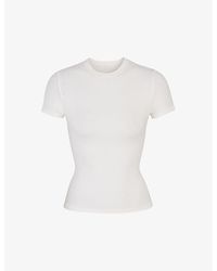 Skims - Short-sleeved Slim-fit Stretch-cotton T-shirt - Lyst