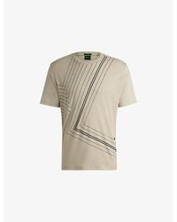 BOSS - Crewneck Short-Sleeve Regular-Fit Cotton-Jersey T-Shirt - Lyst
