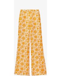 Sandro Wool Navam Trousers in Blue | Lyst