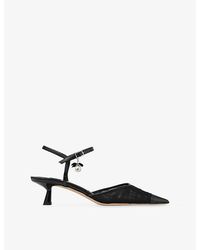 Jimmy Choo - Aren Sb 45 Mesh And Leather Slingback Heels - Lyst